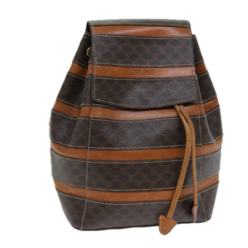 CELINE Macadam Canvas Backpack PVC Brown Auth S1578