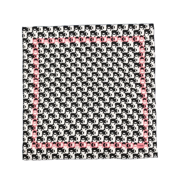 Black and White CC Pattern Silk Scarf