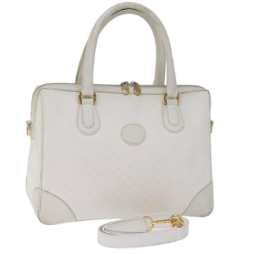 GUCCI Micro GG Canvas Hand Bag PVC 2way White 002 123 0167 Auth th4828