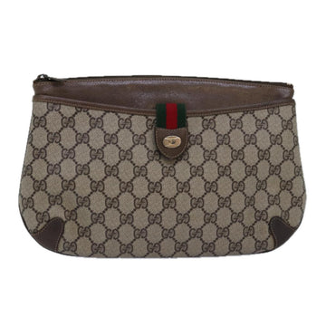 GUCCI GG Supreme Web Sherry Line Shoulder Bag PVC Beige 39 02 026 Auth th4958