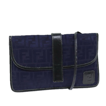 FENDI Zucca Canvas Shoulder Bag Vintage Blue Auth ti1671