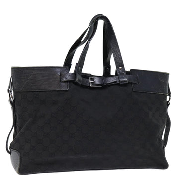 GUCCI GG Canvas Hand Bag Black Auth ti1692