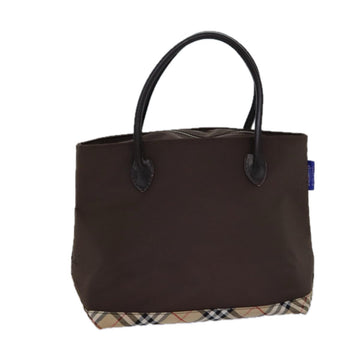 BURBERRYSs Nova Check Blue Label Hand Bag Canvas Brown Auth ti1776