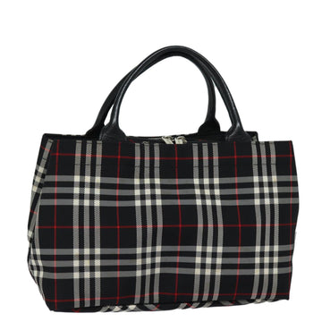 BURBERRYSs Blue Label Nova Check Hand Bag Nylon Black Red white Auth ti1779