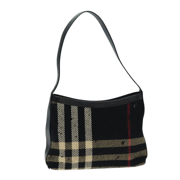 BURBERRY Nova Check Shoulder Bag Canvas Black Auth ti1818