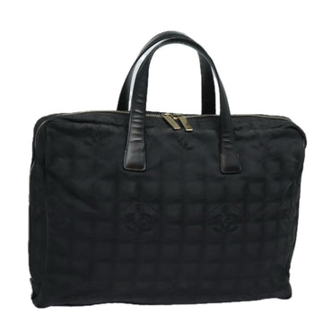 CHANEL New Travel Line Tote Bag Nylon Black CC Auth ti1847