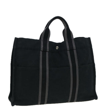 HERMES Fourre Tout MM Tote Bag Canvas Black Auth ti1905