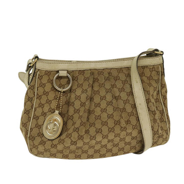 GUCCI GG Canvas Shoulder Bag Beige Gold 296834 Auth ti1988