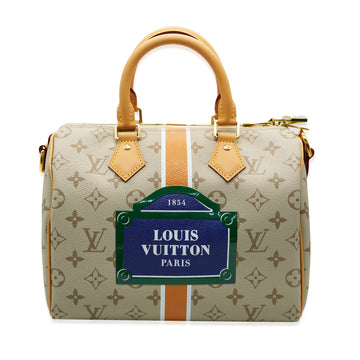 LOUIS VUITTON Beige Ocher Monopaname Canvas Speedy Bandouliere 25