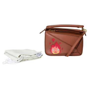 LOEWE Ghibli limited edition Puzzle handbag strap in Caramel calf leather, GHW