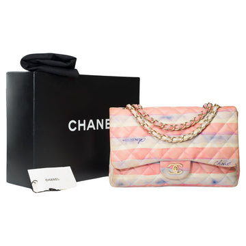 CHANEL Rare Timeless Jumbo Flap Bag Watercolor Print quilted lambskin, MGHW