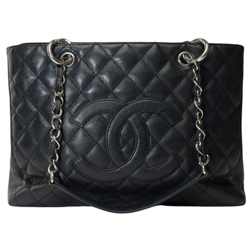 CHANEL Grand Shopping Tote bag [GST] in black Caviar quilted leather, SHW