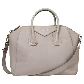 Pretty Givenchy Antigona handbag strap in Grey grained leather, SHW
