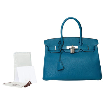 HERMES Stunning Birkin 30 handbag in Blue Togo leather, SHW