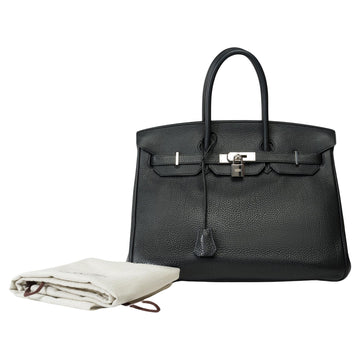 HERMES Stunning Birkin 30 handbag in Black Togo leather, SHW