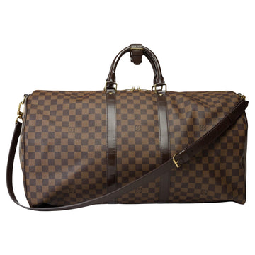 LOUIS VUITTON Very Chic Keepall 55 Travel bag in brown damier canvas , GHW