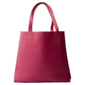 HERMES Gorgeous Double Sens Tote bag in Red and Pink Taurillon Clemence leather