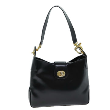 BALLY Shoulder Bag Leather Black Auth yb579