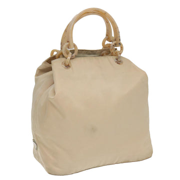 PRADA Hand Bag Nylon Beige Auth yb599