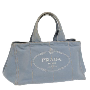 PRADA Canapa GM Hand Bag Canvas Light Blue Auth yb606