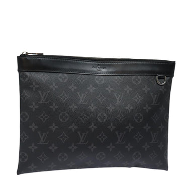 LOUIS VUITTON Monogram Eclipse Pochette Discovery Clutch Bag M62291 Auth yb609