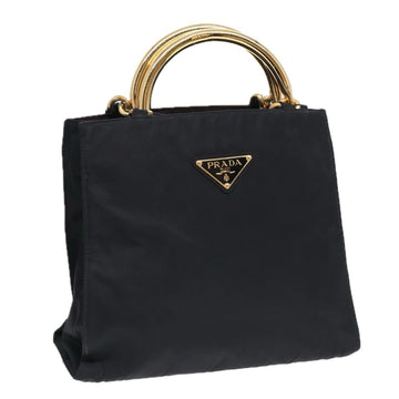 PRADA Hand Bag Nylon Black Auth yb632