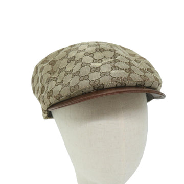 GUCCI GG Canvas Web Sherry Line Hunting Cap Hat L Beige Red Green Auth yk10107