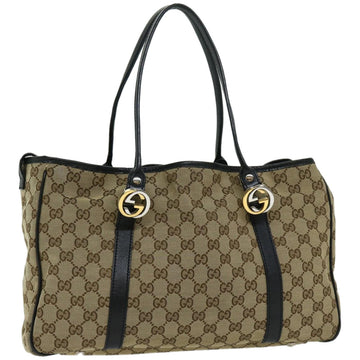 GUCCI GG Canvas GG Twins Tote Bag Beige 232957 Auth yk10623