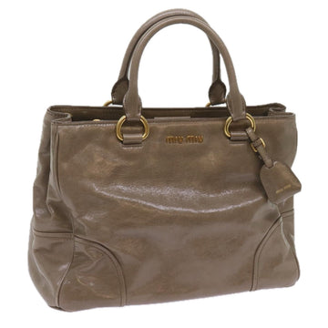 MIU MIU Hand Bag Leather Beige Auth yk11166