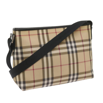 BURBERRY Nova Check Shoulder Bag Coated Canvas Beige Auth yk11241