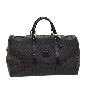 CELINE Macadam Canvas Boston Bag PVC Black Auth yk11289