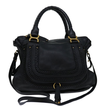 Chloe Mercy Hand Bag Leather 2way Black Auth yk11313
