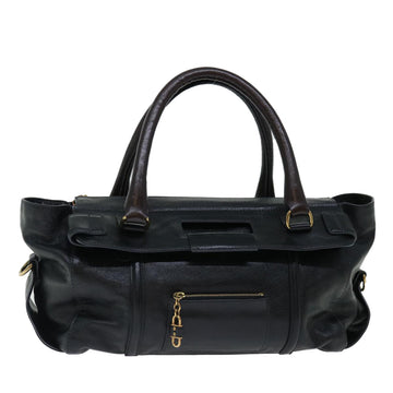 Chloe Hand Bag Leather Black Auth yk11425