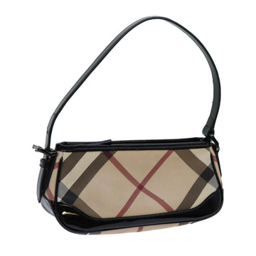 BURBERRY Nova Check Shoulder Bag Coated Canvas Beige Auth yk11612