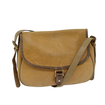 LOEWE Anagram Shoulder Bag Leather Beige Auth yk11699