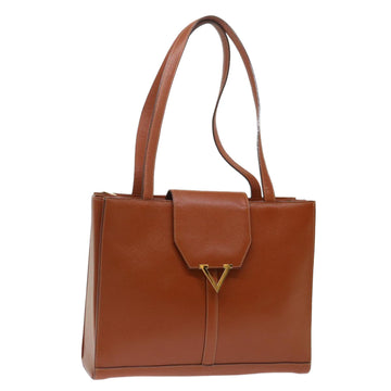 VALENTINO Tote Bag Leather Brown Auth yk11747