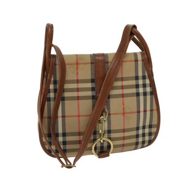 BURBERRYSs Nova Check Shoulder Bag Canvas Brown Auth yk11775