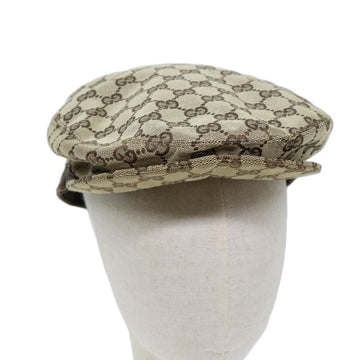 GUCCI GG Canvas Hunting Cap Hat M Beige Auth yk12031