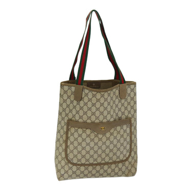 GUCCI GG Supreme Web Sherry Line Tote Bag Beige Red Green 39 02 003 Auth yk12080