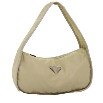 PRADA Shoulder Bag Nylon Beige Auth yk12090