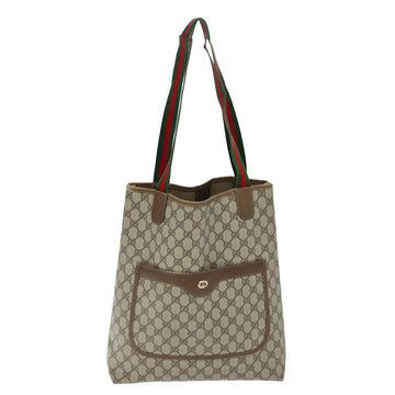 GUCCI GG Supreme Web Sherry Line Tote Bag Beige Red Green 40 02 003 Auth yk12106