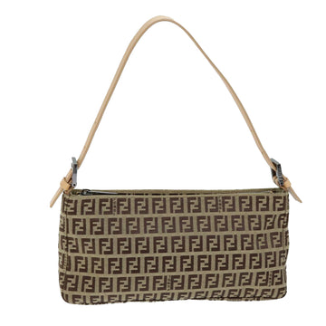 FENDI Zucchino Canvas Hand Bag Beige Auth yk12117