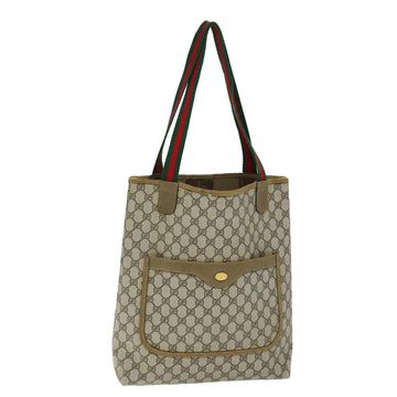 GUCCI GG Supreme Web Sherry Line Tote Bag Beige Red Green 39 02 003 Auth yk12120