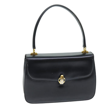 GUCCI Hand Bag Leather Black Auth yk12169