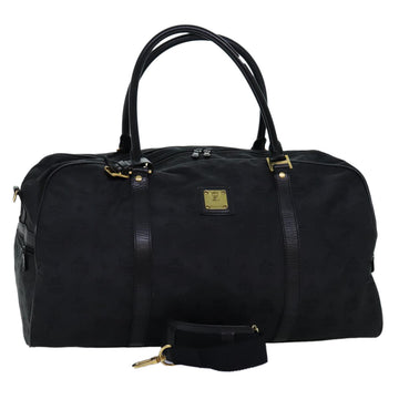 MCM Vicetos Logogram Boston Bag Nylon 2way Black Auth yk12304