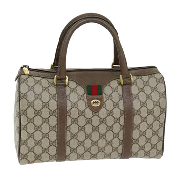 GUCCI GG Supreme Web Sherry Line Boston Bag PVC Beige Red 40 02 007 Auth yk12310