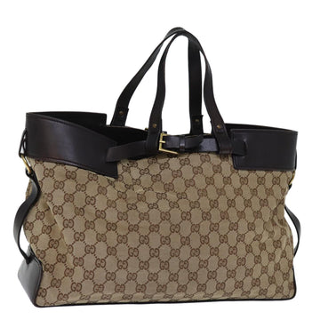GUCCI GG Canvas Tote Bag Beige 106251 Auth yk12513