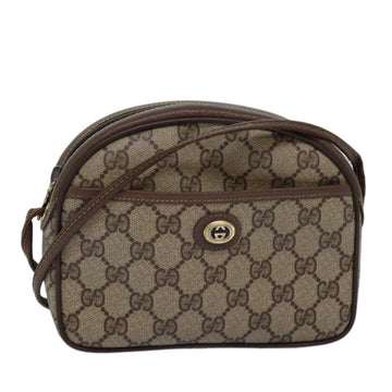 GUCCI GG Supreme Shoulder Bag PVC Beige 116 02 607 Auth yk12594