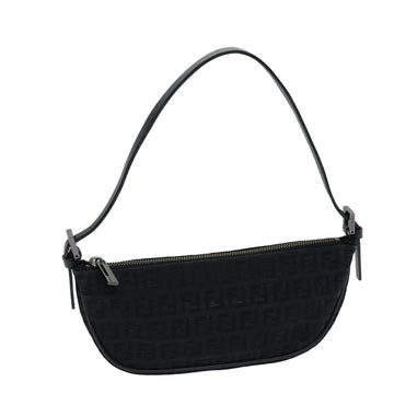 FENDI Zucchino Canvas Hand Bag Black Auth yk12635