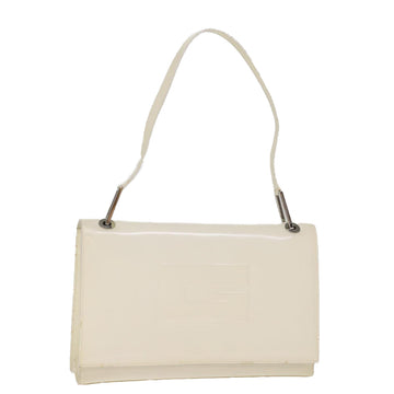 GUCCI Shoulder Bag Enamel White Auth yk12684